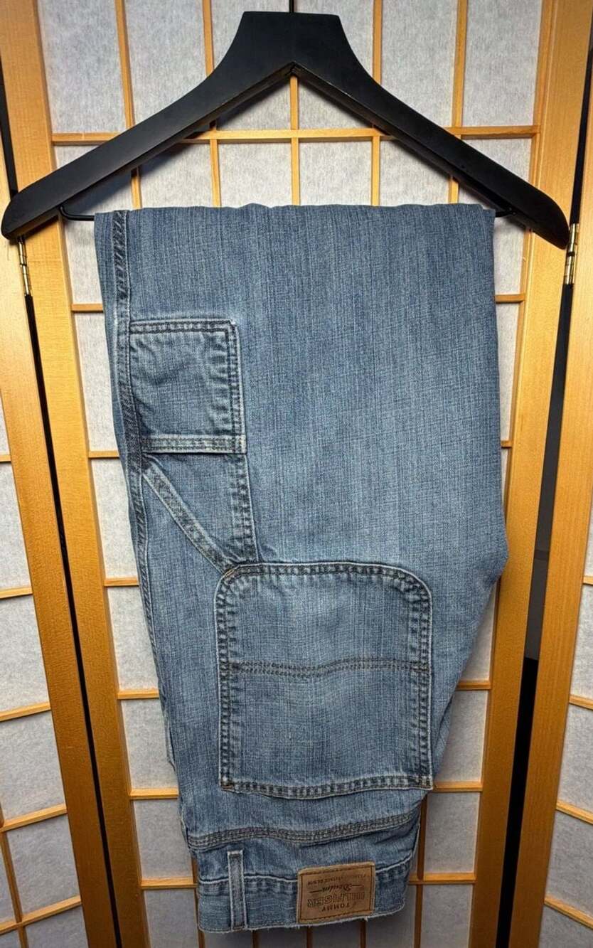 2000’s Tommy Hilfiger Carpenter Jeans Size 31x32 Loose Fit Light Wash Denim